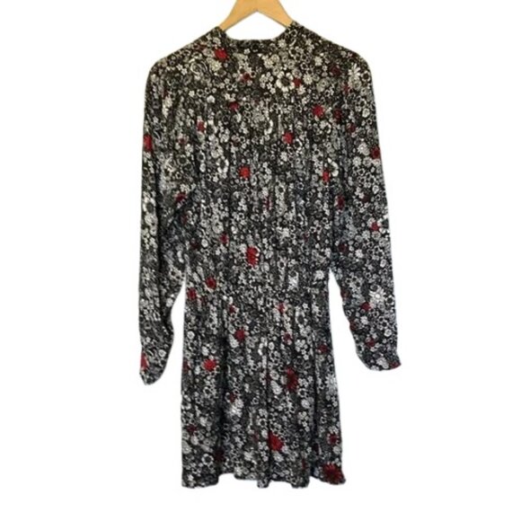 Zadig & Voltaire black, white and red floral long sleeve dress size L - Picture 7 of 9